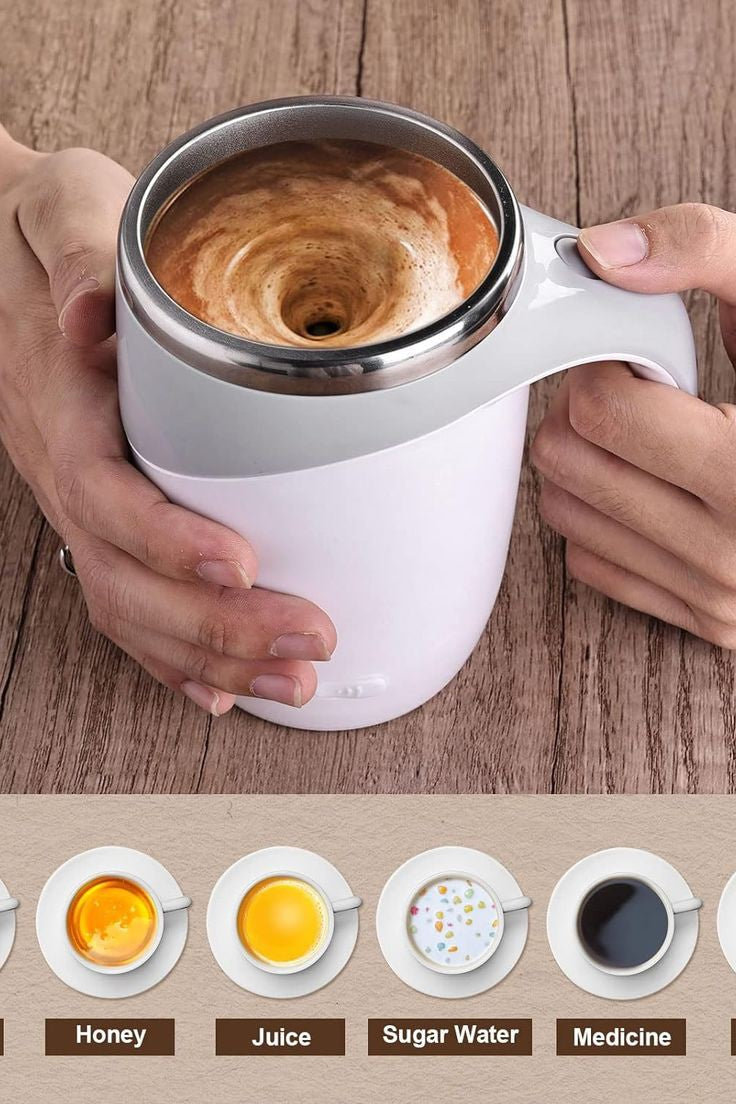 Self stirring mug